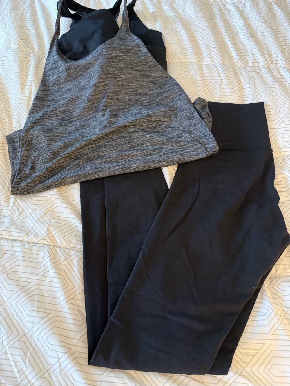 lululemon Black AlignLeggings with Heather Grey Tank